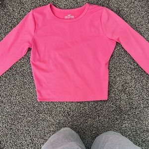 Hollister must have collection pink long sleeve